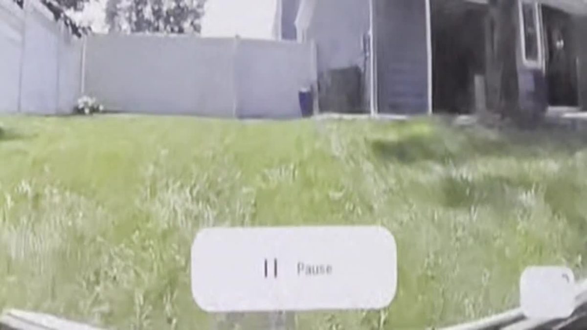 First person view from the Mammotion app while the Luba 3 AWD is mowing